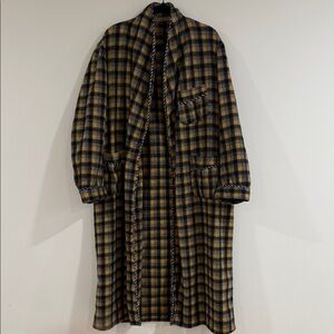 Vintage Men's Plaid robe - Yellow and Black